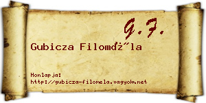 Gubicza Filoméla névjegykártya